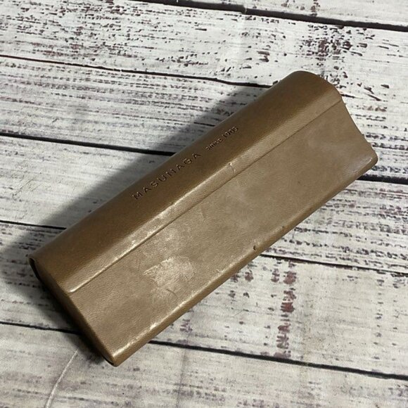 Masunaga 069 Translucent Black/Blue Eyeglass Frames in Brown Leather Case - Picture 5 of 5